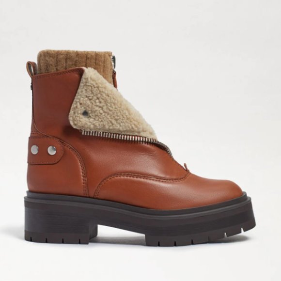 NWT Linds Zipper Chelsea Boot Tawny Brown Leather / Size 7 - Picture 2 of 4